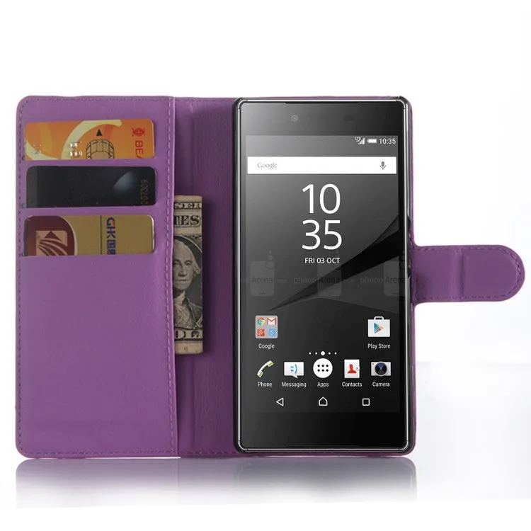 Luxury Wallet Flip PU Leather Case Cover For Sony Xperia Z5 Premium Dual Case Cell Phone Shell Back Cover With Card Holder Stand (10)