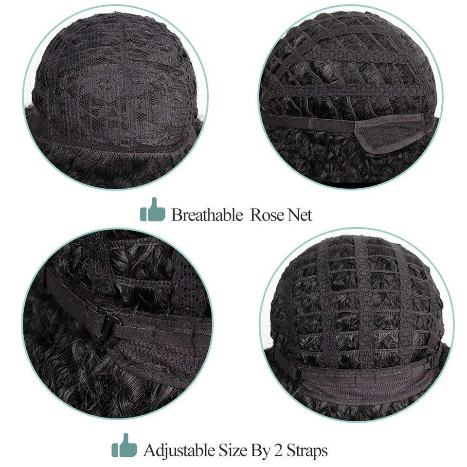 Peluca AOSI corta pelo mullido Afro rizado negro marrón Natural resistente al calor sintético Cosplay pelucas para mujeres negras Peluca AOSI corta pelo mullido Afro rizado negro marrón Natural resistente al calor sintético Cosplay pelucas para mujeres negras
