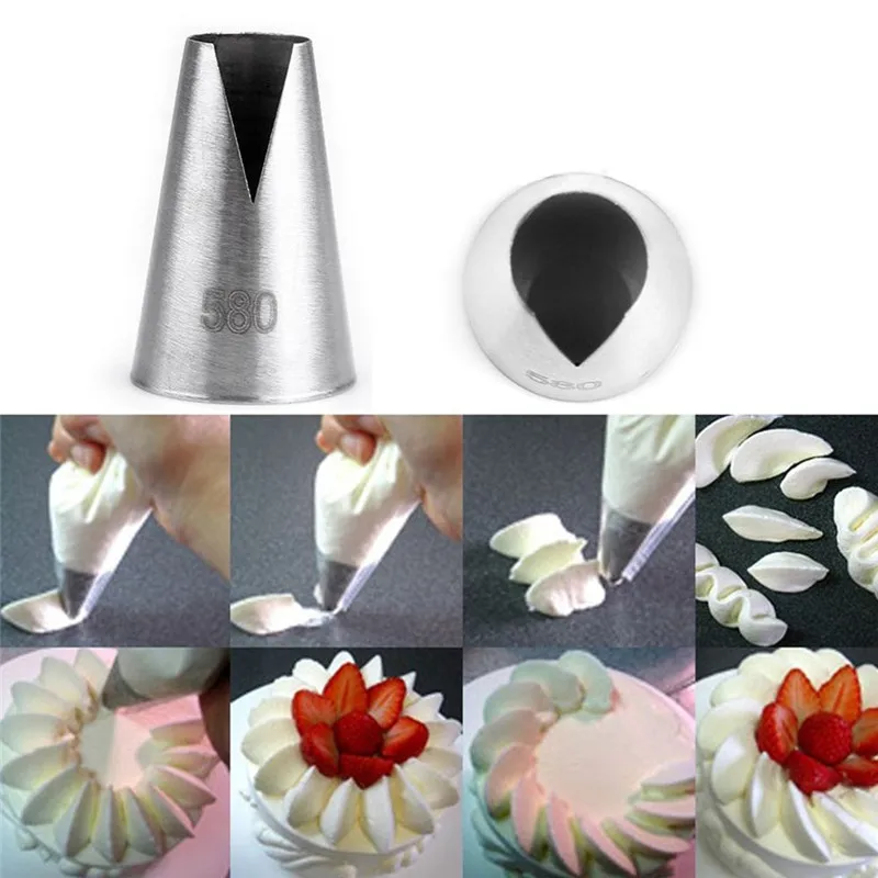 1Pcs Large Size #580 Flower Icing Piping Tips Nozzle High Quality 304 Stainless steel Pastry Nozzles DIY Cake Decorating Tools 1Pcs Large Size #580 Flower Icing Piping Tips Nozzle High Quality 304 Stainless steel Pastry Nozzles DIY Cake Decorating Tools