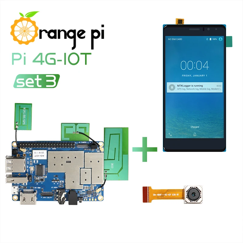 Оранжевый Pi 4G-IOT Set3: оранжевый Pi 4G-IOT+ 5,5 дюймовый черный цветной TFT lcd сенсорный экран+ камера 5 Мп