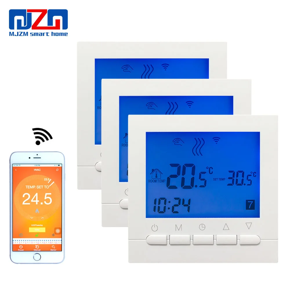 MJZM 3 шт. 16A02-5BB-WiFi термостат для теплого электрического пола Умный Цифровой в