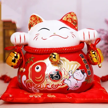 

Lucky cat ornaments large Japanese ceramic cat piggy bank decoration crafts shop opening gift