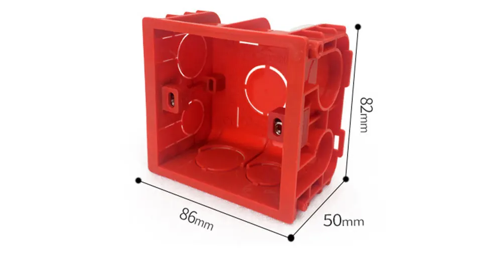 Vhome регулируемая Монтажная коробка внутренняя кассета 86 мм* 83 мм* 50 мм для 86 Тип переключатель и гнездо белый/красный цвет проводка задняя коробка