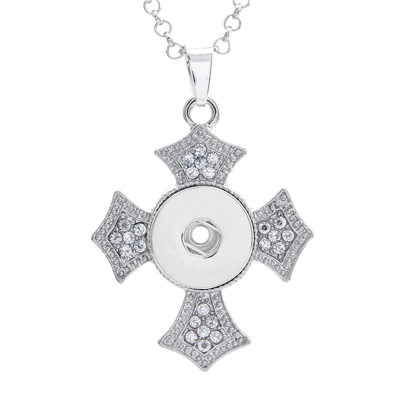 CROSS snap button necklace NN3673 (fit 18mm 20mm snaps)necklace snap