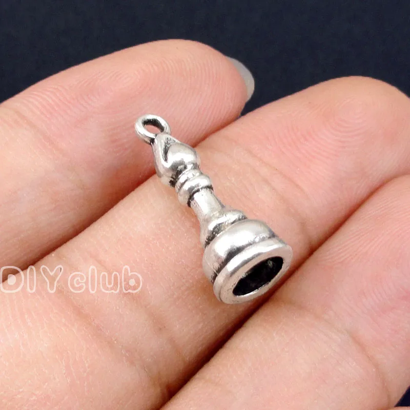 50pcs Chess Piece charms, Antique Silver Piece Charm pendants