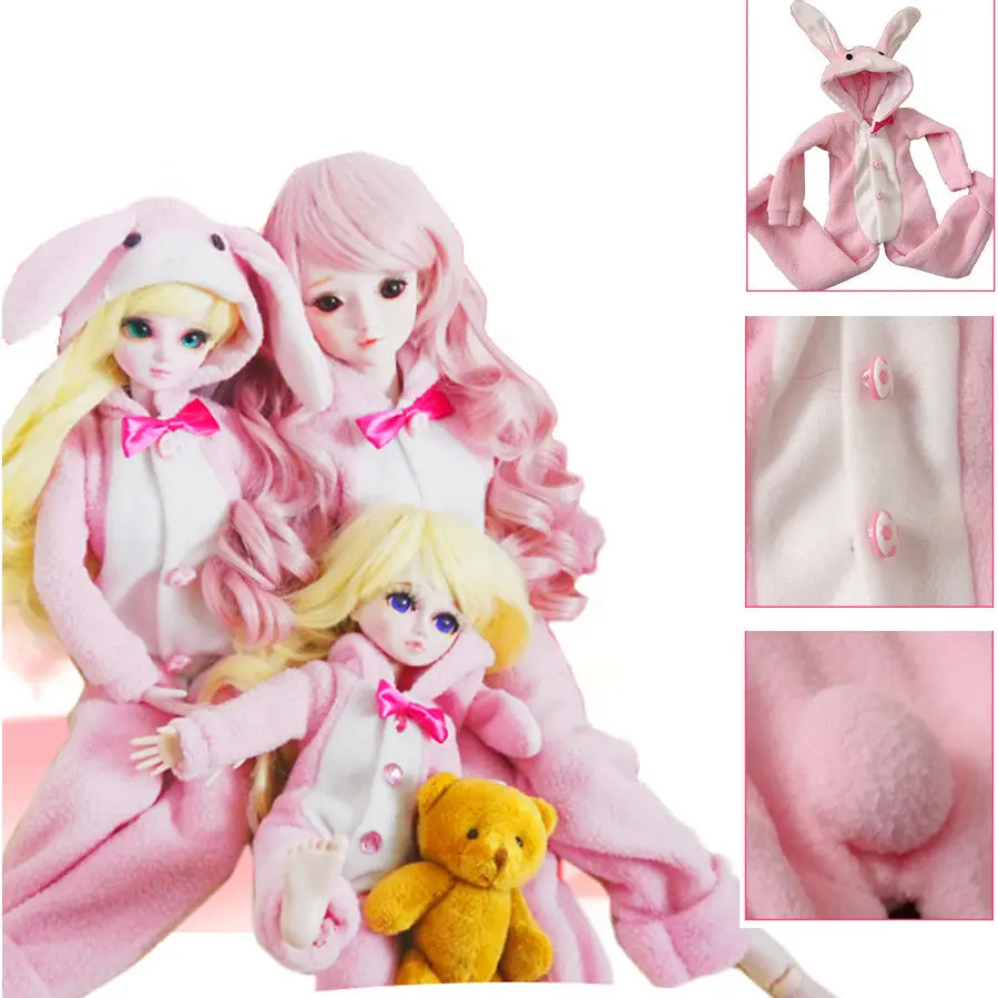 

W01# 1pc Pink Body Suit Rabbit Romper/Clothes 1/3 SD DZ AOD BJD Dollfie
