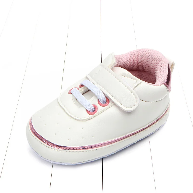 Мягкая детская подошве на застежке-липучке, тапочки для малышей для маленьких мальчиков и девочек детская обувь, новорожденные для детей от 0 до 18M мягкая подошва d первая обувь для ходьбы - Цвет: pink colour