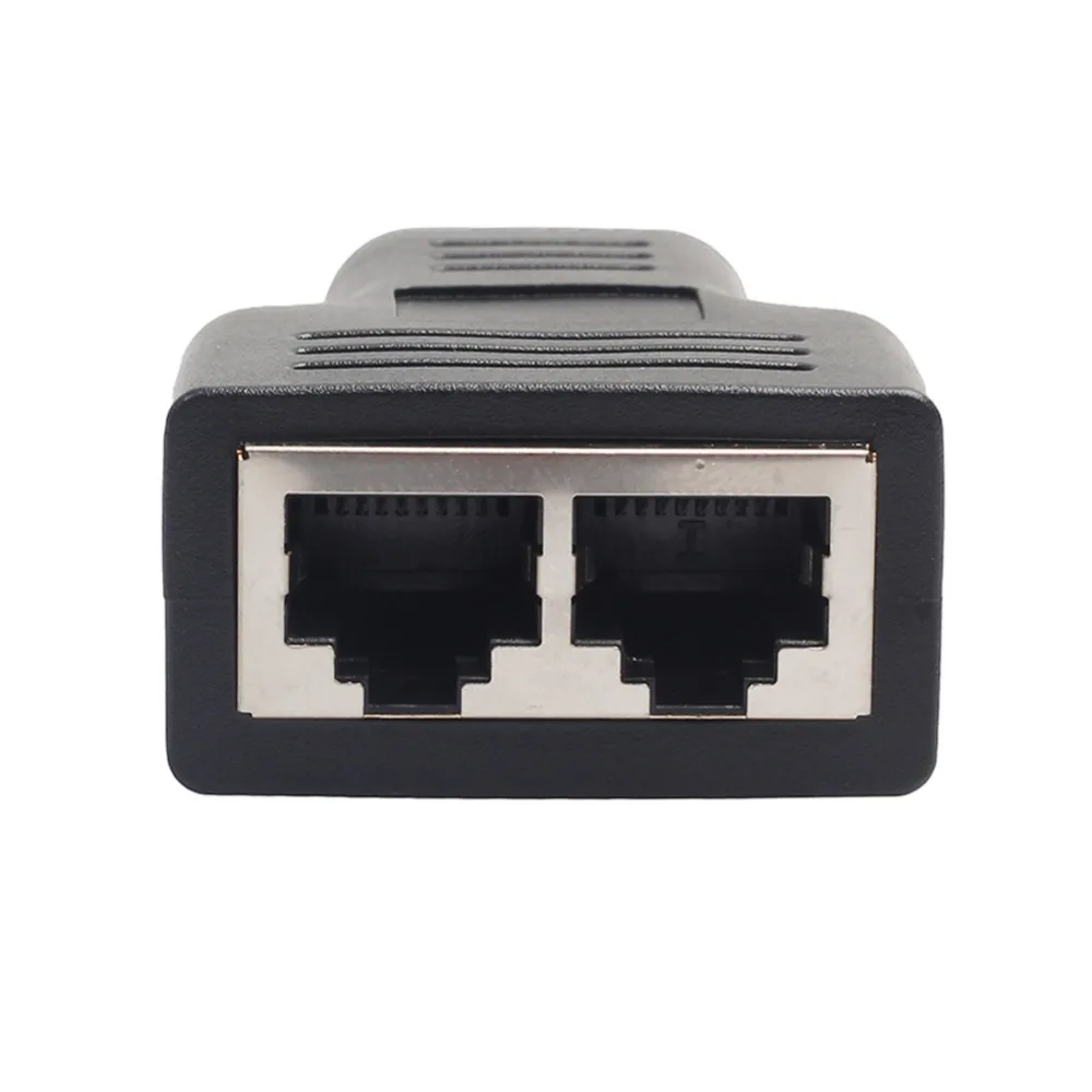 New Rj45 Splitter Adapter 1 To 2 Dual Female Port Cat5/cat 6 Lan