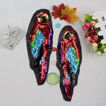 

Colorful birds Patch Kids Cartoon sew On Sequin Patches For Clothes Patch Stickers Cheap Embroidered Cute Patches