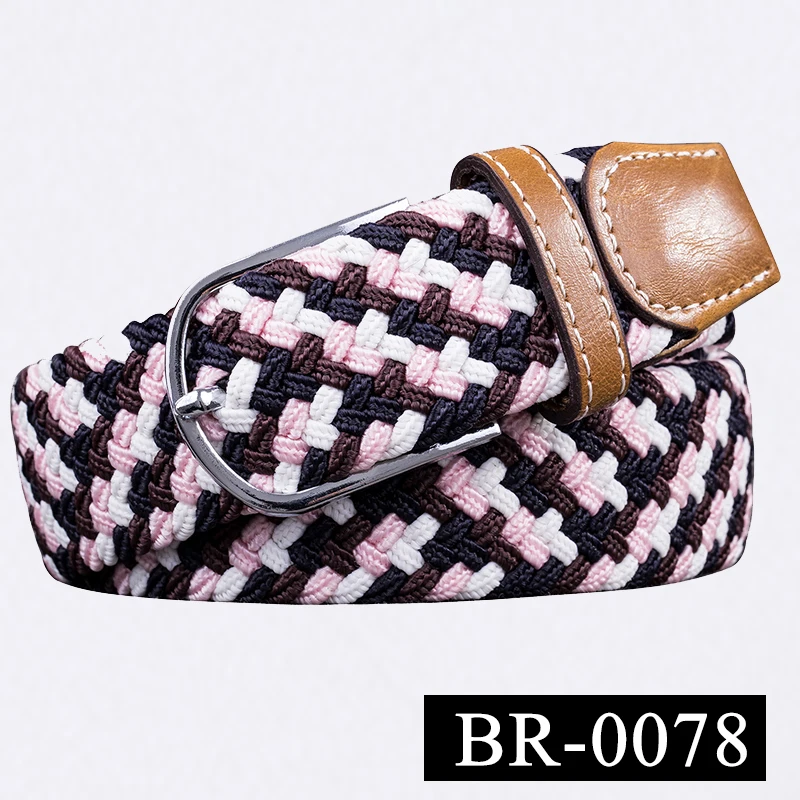 KD-0078 BR-0060 высокого качества Мужской Женский Повседневный ремень для джинсов тканые трикотажные ремни коричневый холст ремень для ковбоя 3,5 см Ширина - Цвет: KD-0078