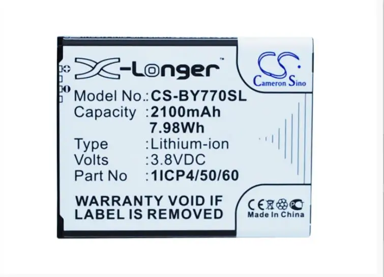 Аккумулятор для телефона Cameron Sino 2100 мАч BEURER 952 62 BY77 1ICP4/50/60 210AR|Аккумуляторы
