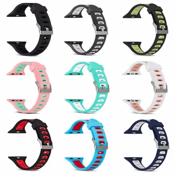 

Soft Silicone Sport Strap Replacement Bands for iWatch 44mm 40mm Apple Watch Series 5 4 3 2 1 Wrist Bracelet 42mm 38mm watchband