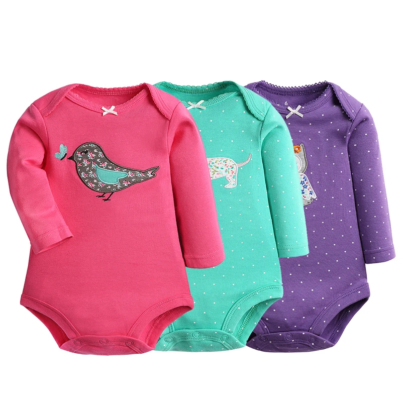 Baby Cotton Bodysuit 2pcs Baby Girl Long Sleeve Costume Infant Jumpsuits Newborn Overalls Spring Clothing Babies Body Clothes