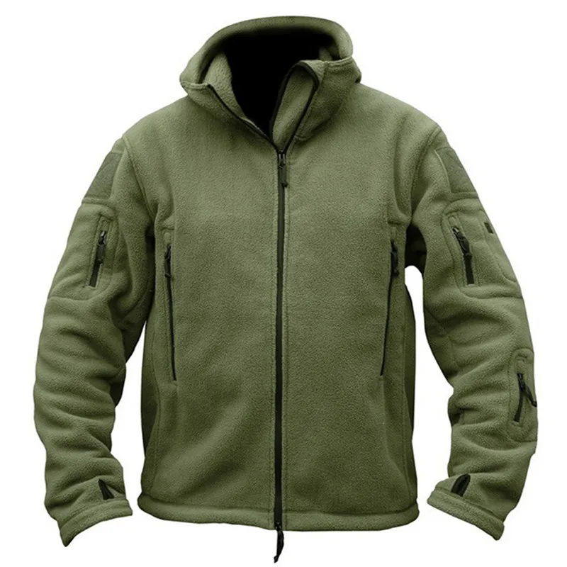 Зимняя Военная униформа одежда флисовая куртка мужская тактическая Тепловая дышащая куртка с капюшоном армейская камуфляжная верхняя одежда - Цвет: Army Green