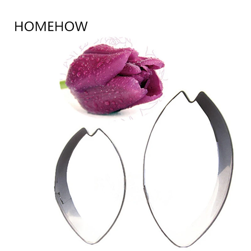 

2PCS/Lot Tulip Petal Cake Cutting Mould Flower Making Cutter Cake Decorating Tool Pastry Fondant Mold