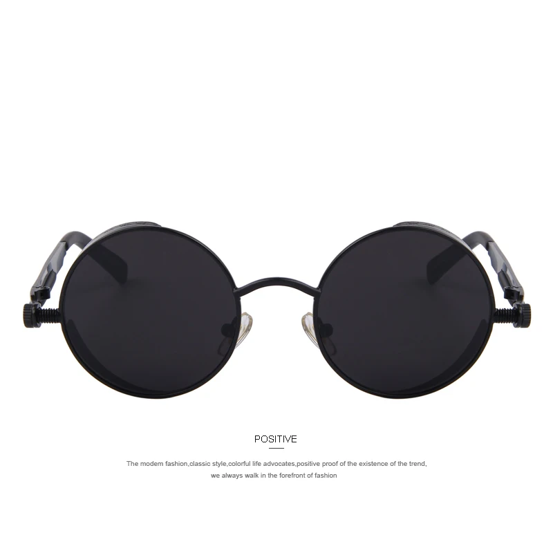 MERRYS-gafas de sol Vintage Steampunk para mujer, lentes de sol redondas de diseño de marca, UV400
