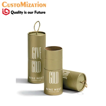 

Kraft paper round paper box.. customized logo Tube ring necklace earrings packaging case