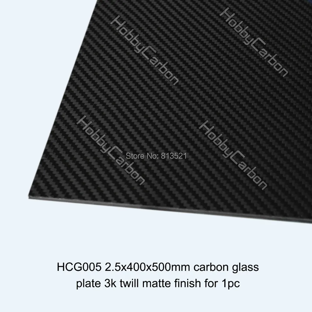

2.5X400X500mm Free shipping by e-EMS + twill matte Carbon Glass plate/sheet with fiber plate for RC products/Helicopter 1pc