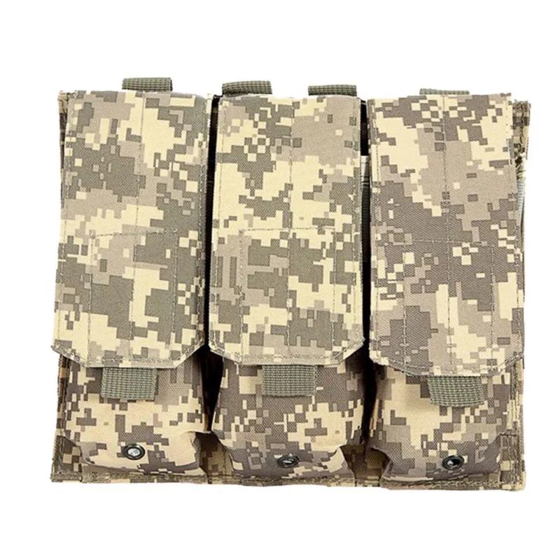 

New Outdoor Hunting Molle Tactical Triple Magazine Pistol Handgun Shooting Vest Tool Dump Drop Nylon Bag Pouch
