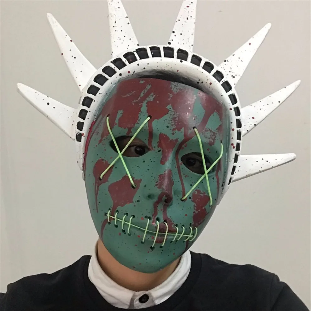 

Cos The Purge 3 Mask Cosplay Statue of Liberty Mask Ron Hard Resin Election Year Mask New Halloween Party