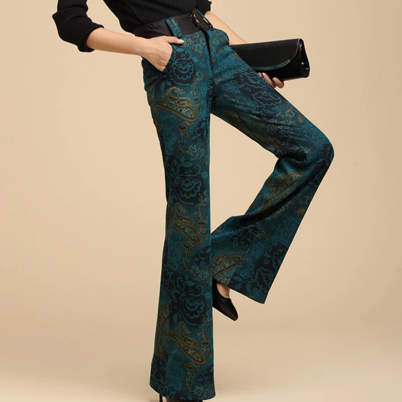 

Autumn Spring Women Patchwork Colored Pattern Wide Leg Trousers , Fall 3XL xxl High Waisted Fall Painted Pants For Woman