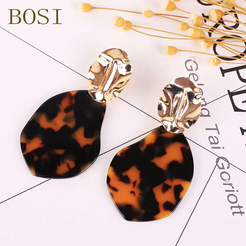 Серьги резиновые, акриловые Boho ацетат Мода для женщин большие висячие серьги-капельки геометрические прозрачные леопардовые уксусная кислота ювелирные изделия