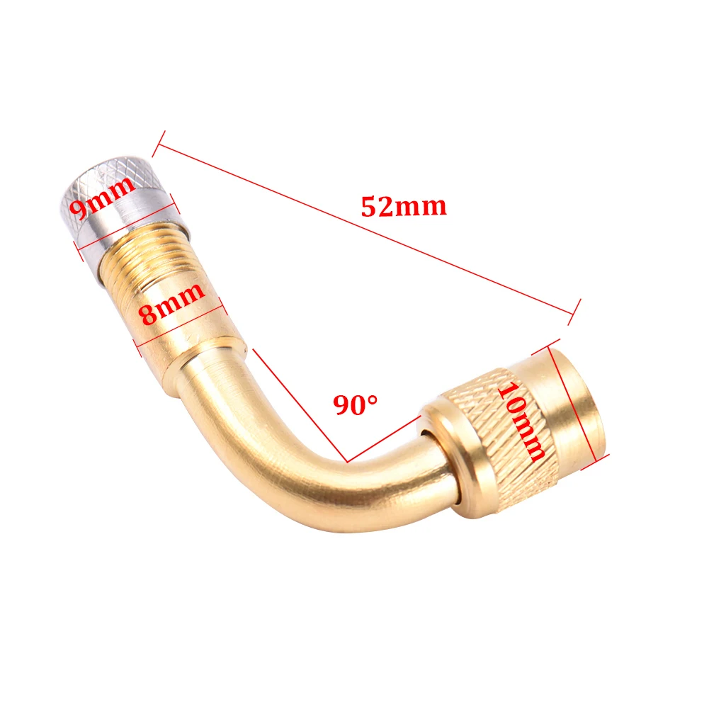 1 шт. латунный клапан 45/90/135 градусов для автомобильных шин мотоцикла, Надувное сопло, воздушный клапан, колпачок, Авто Металлическая удлиненная надувная труба - Цвет: 90degree