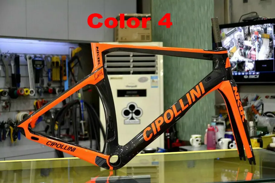 Excellent 1K/3K Carbon Cipollini NK1K Frame Red Carbon ROAD Bike/Bicycle Frameset + Red Carbon Road Handlebar 13