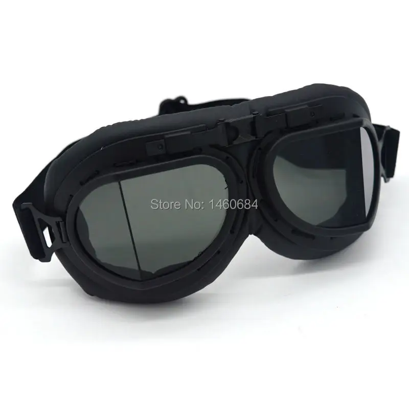 Evomosa Vintage Black Motorcycle Aviator Goggles Glasses Antiparras
