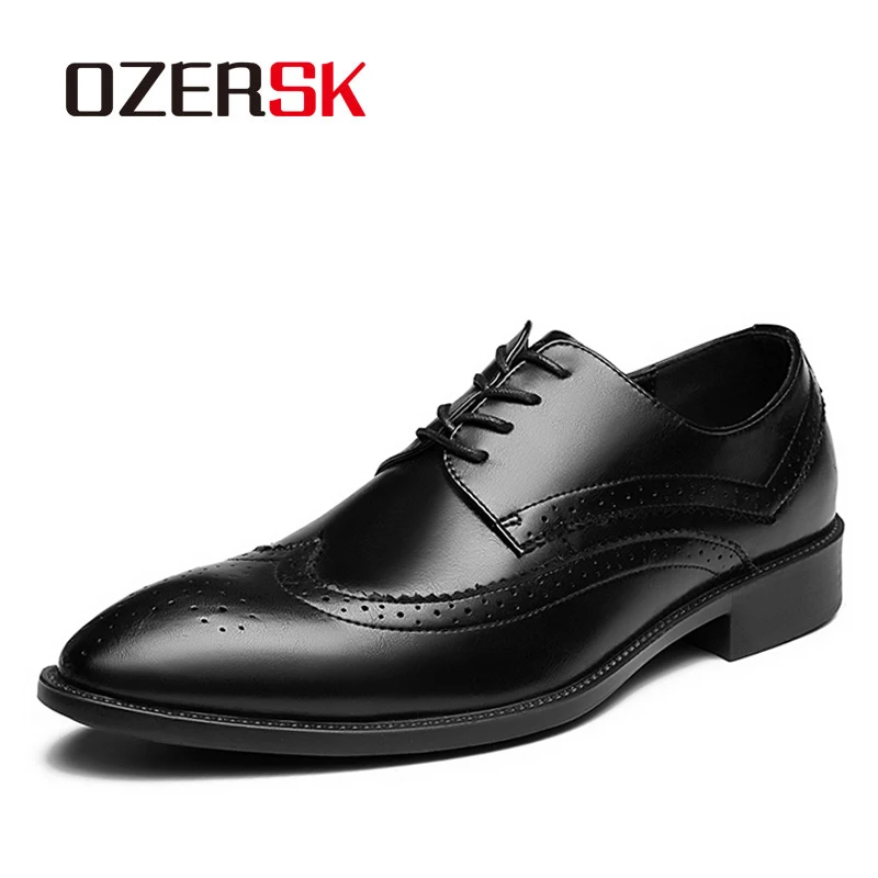 

OZERSK Formal Oxford Shoes For Mens Dress Shoes Man Wedding Dress Office Shoes Men Zapatillas Hombre Deportiva Mocassin Homme
