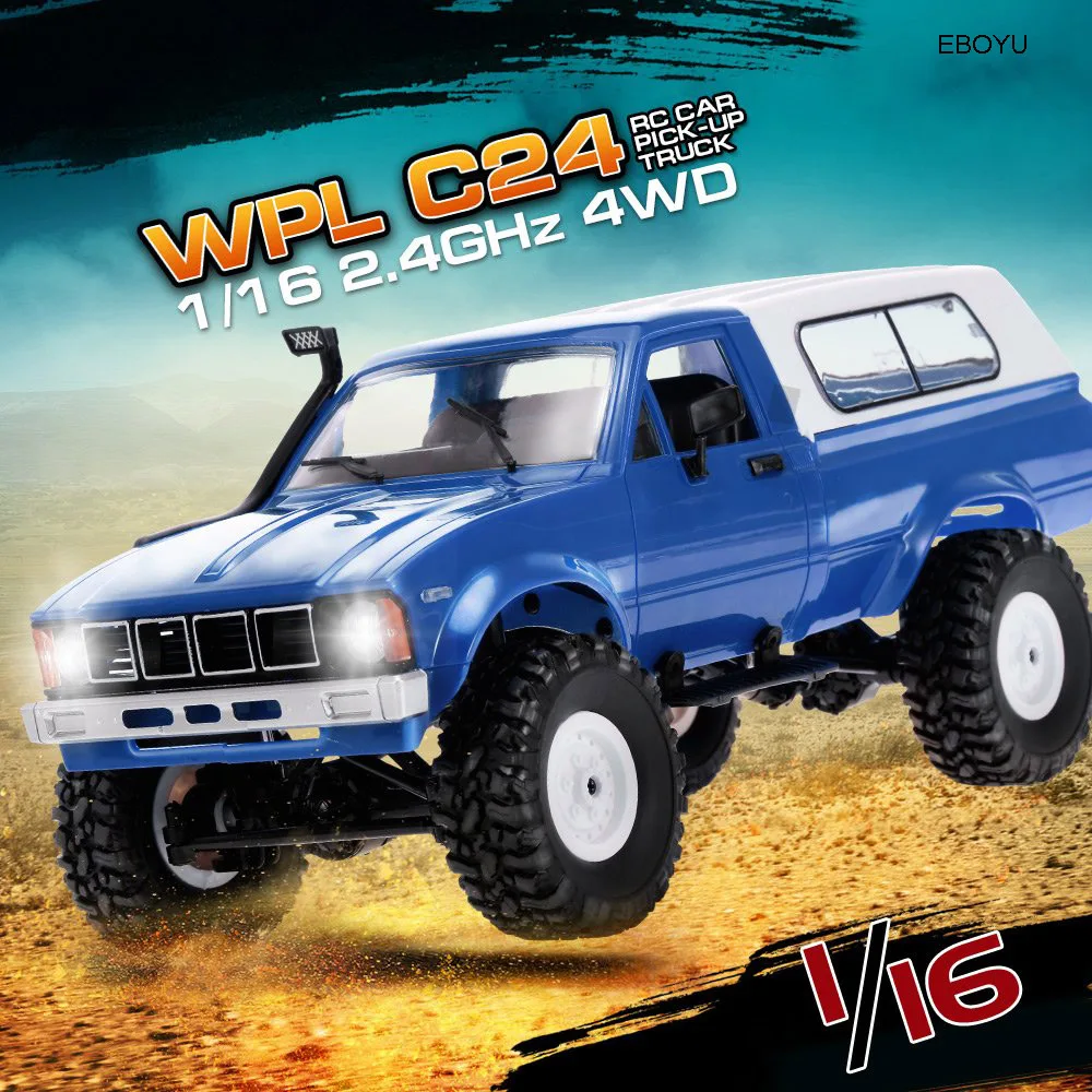 EBOYU WPL C24 1:16 2,4 GHz 4WD RC автомобиль с пультом дистанционного управления гусеничный внедорожник пикап RTR игрушка