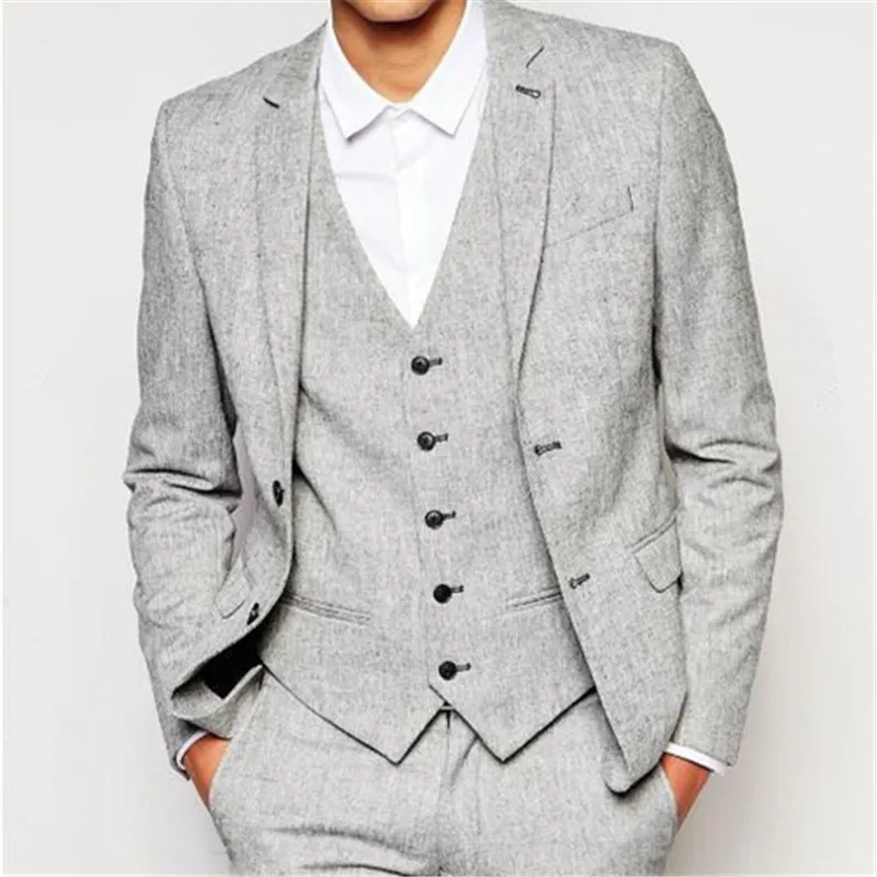 Light grey tweed suit Clearance