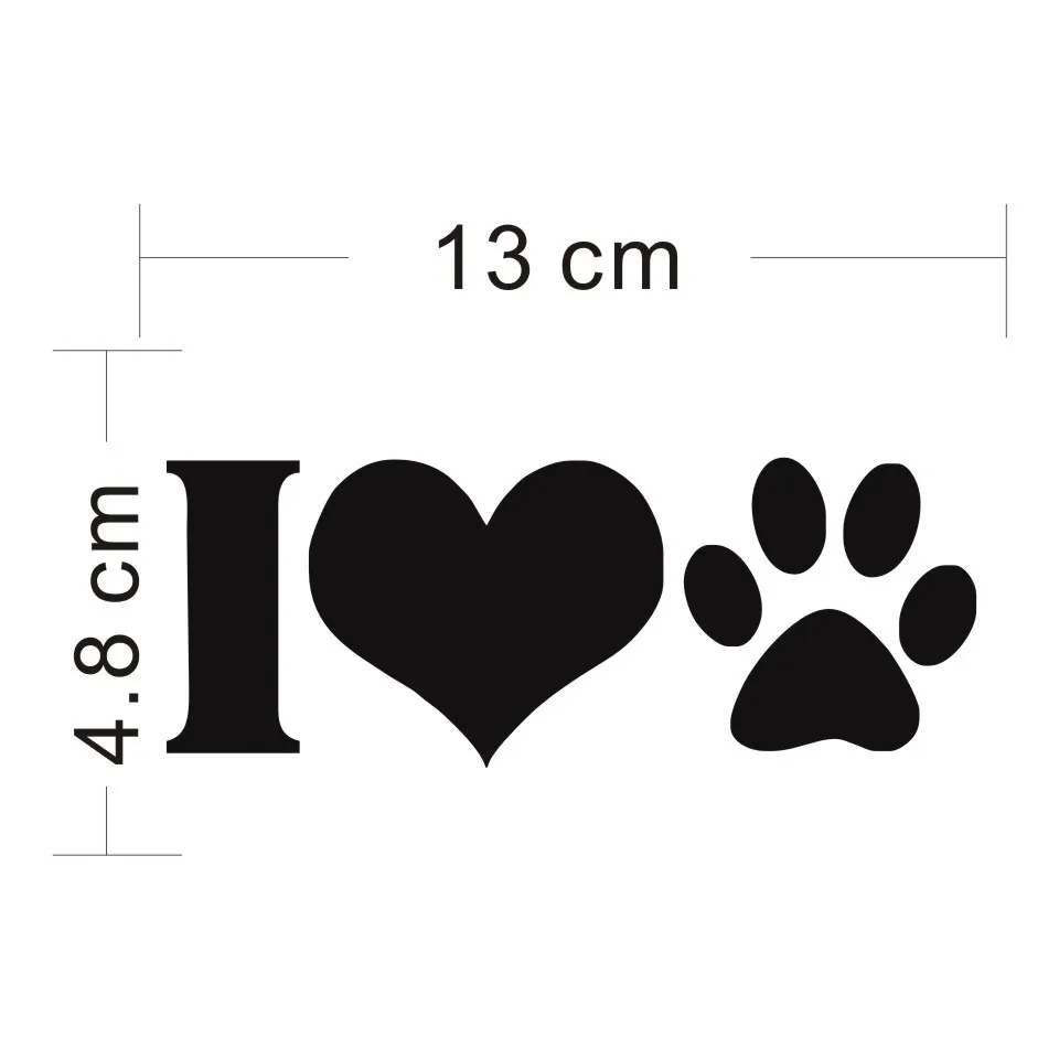 Cunymagos Jaime Animal Chien Patte Impression Vinyle Graphique Decal Autocollant De Voiture Decoration Noir Ruban 13 cm 4.8 cm  (4)