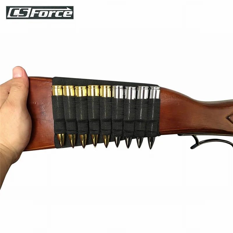 Tacitcal 7-Cartridges Ammo Bullet Pouch Elastic Butt Stock Rifle Shell Holder 