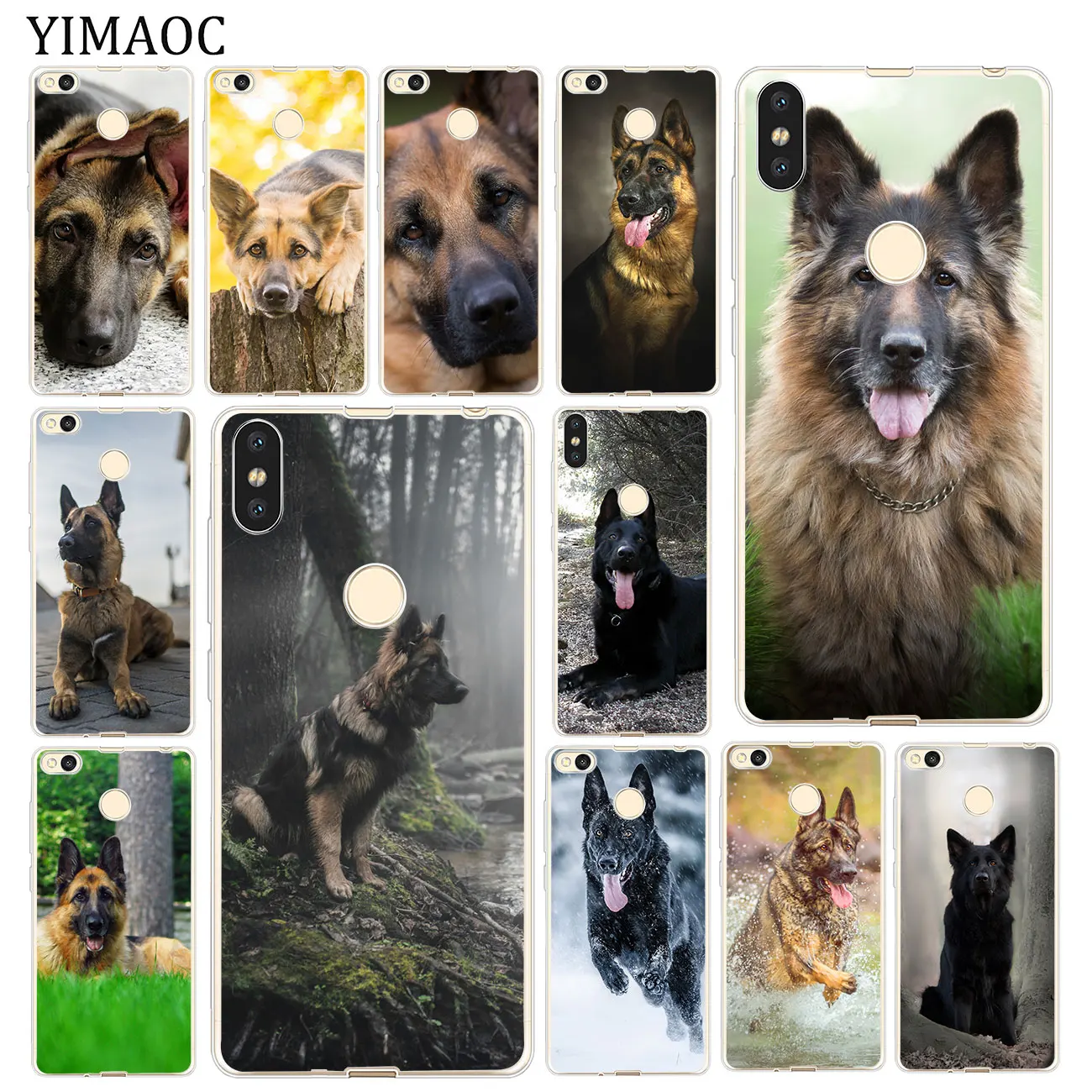 

YIMAOC German Shepherd Dog Soft Silicone Case for Xiaomi MI Redmi 7A 6A 4A 4X S2 K20 GO Note 8 7 5 6 Pro Plus 4 Cover