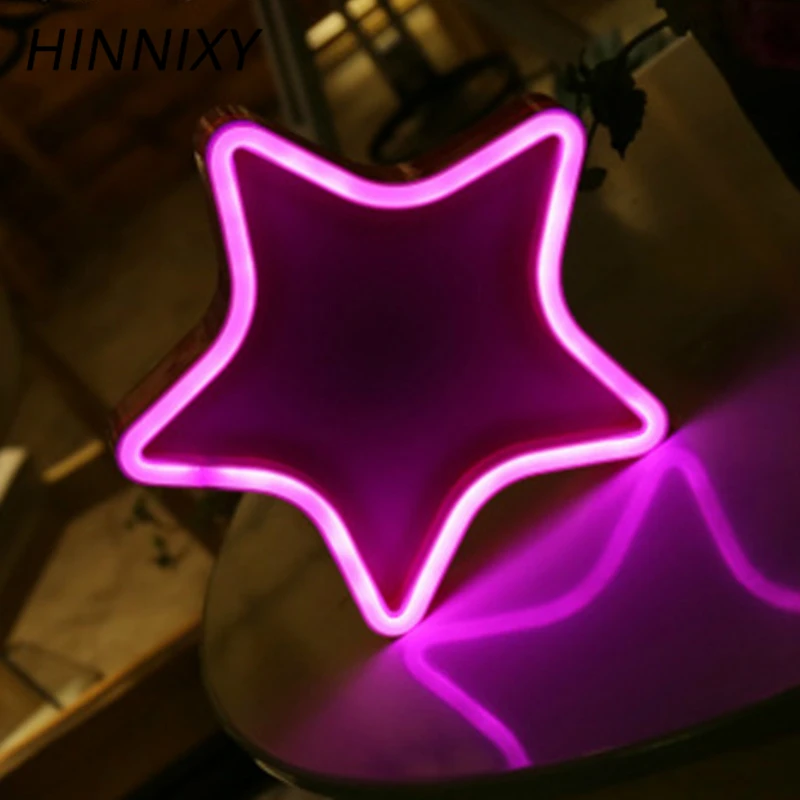 Hinnixy неоновый светильник с пятиконечной звездой украшение детской комнаты