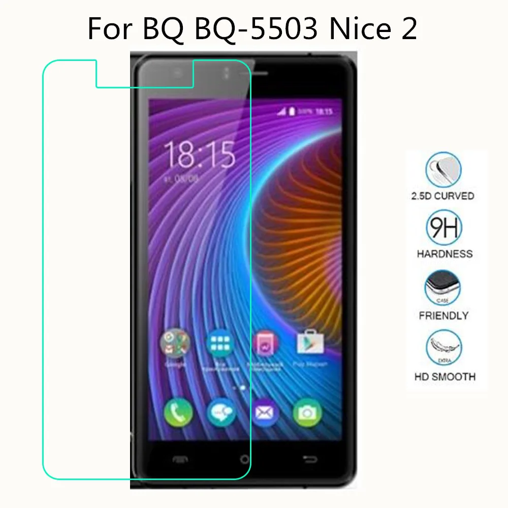 

1pcs Smartphone Tempered Glass For BQ BQ-5503 Nice 2 9H Explosion-proof Protective Film Screen Protector Cover Phone