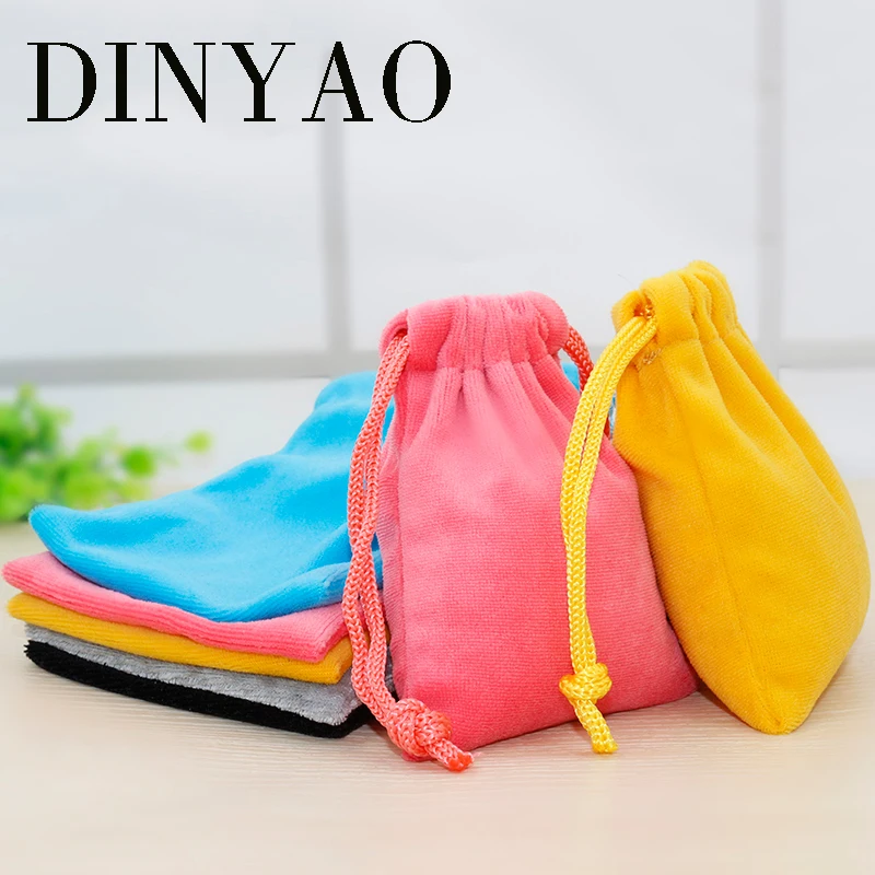 

5pcs/lot 9.5*12cm Velvet Drawstring Pouch Mixed Color Factory Wholesale Small Size Packing Jewelry Pouch Bag