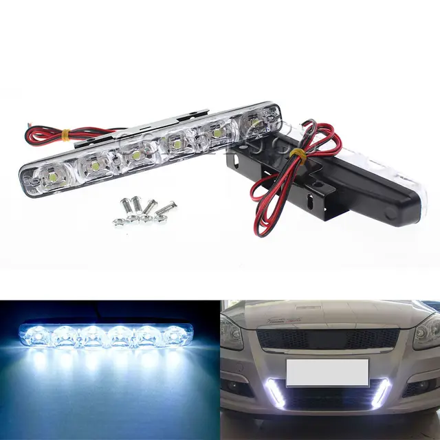 DRL Car Styling Daylight Car Daytime Running Lights DC 12V 6 LEDs Car