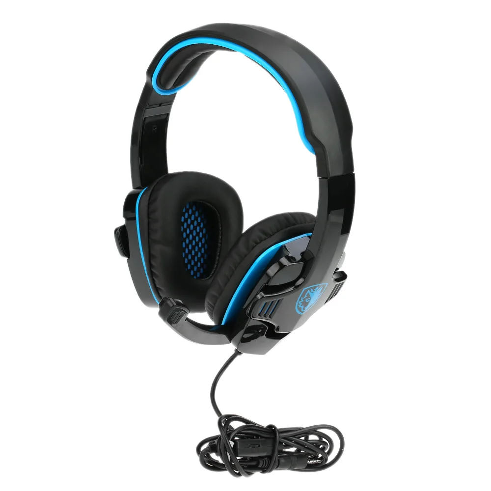 Stereo Gaming Headphone SADES SA708GT Headset Earphone with Microphone Black//Blue