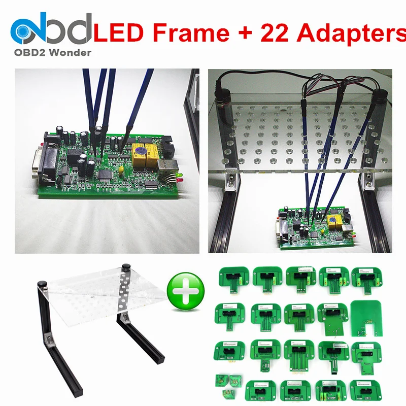 

Best Match LED BDM Frame + 22 BDM Adapters Metal LED BDM Frame For Ktag KESS Galletto FGTECH ECU Programming Tool Full Adapter