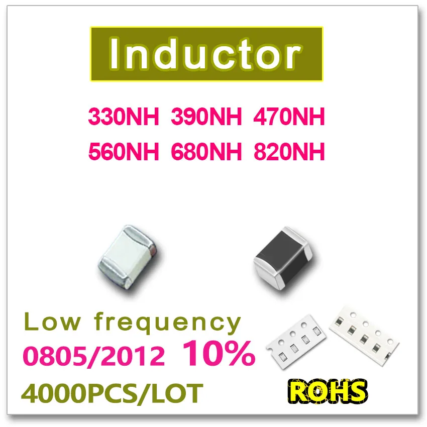 

JASNPROSMA 0805 2012 4000PCS SMD Multilayer low Frequency Inductor 10% 330NH 390NH 470NH 560NH 680NH 820NH New high quality