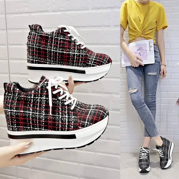 

High Top Canvas Shoes Female Zapatilla Mujer Plataforma 2019 Tenis Flat Casual Sneakers Ladies Basket Femme chunky trainers