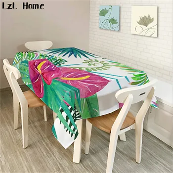 

LzL Home hot leaves and floral tablecloths rectangular pastoral table cloth waterproof polyester spandex table cover chair cover