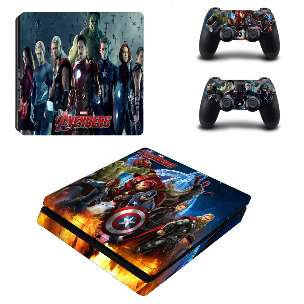 Виниловая наклейка Мстители Железный человек Халк PS4 Slim Skin для консоли Playstation 4 и 2