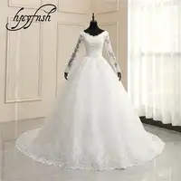 Long Sleeve Wedding Dresses 2019 Vestido de Noiva Princess Applique Lace Sweetheart White Ball Gown Bridal Dress Robe De Mariee