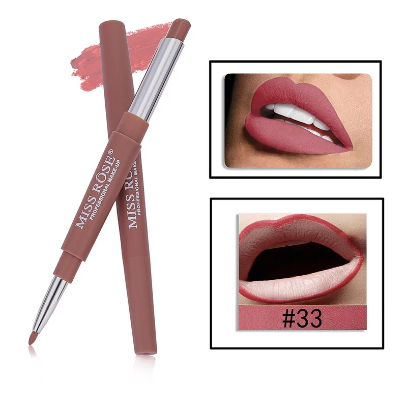 MISS ROSE, двухглавый, стойкий, водостойкий, карандаш для губ, карандаш, стойкий, пигмент, Levre Rouge, для женщин, карандаш для губ