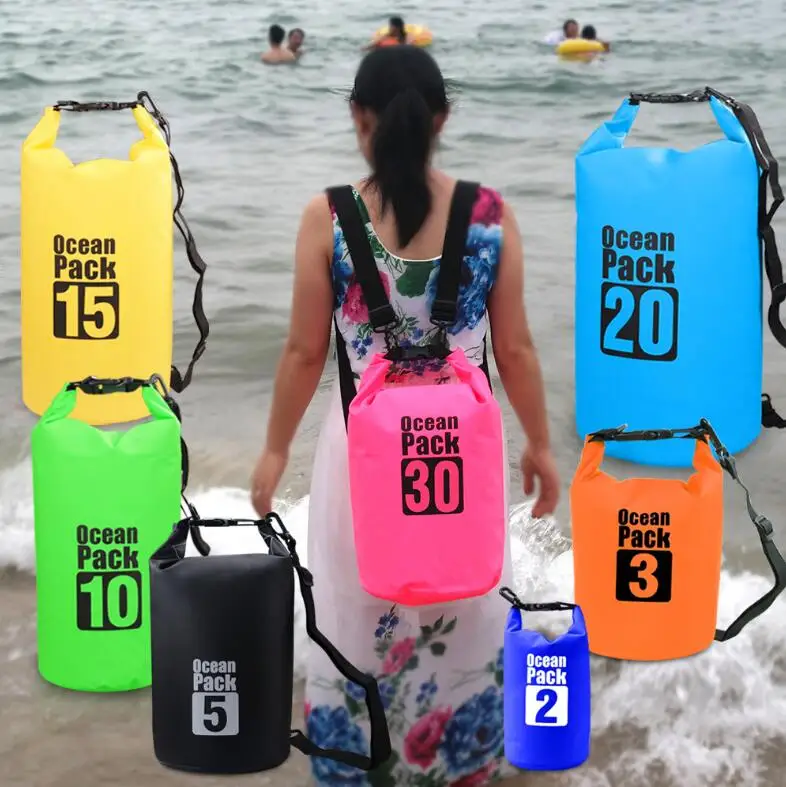 Водонепроницаемые сумки для плавания, сумка для хранения сухих мешков, сплав на каноэ каяках спортивные сумки, Дорожный комплект, снаряжение 10L 15L