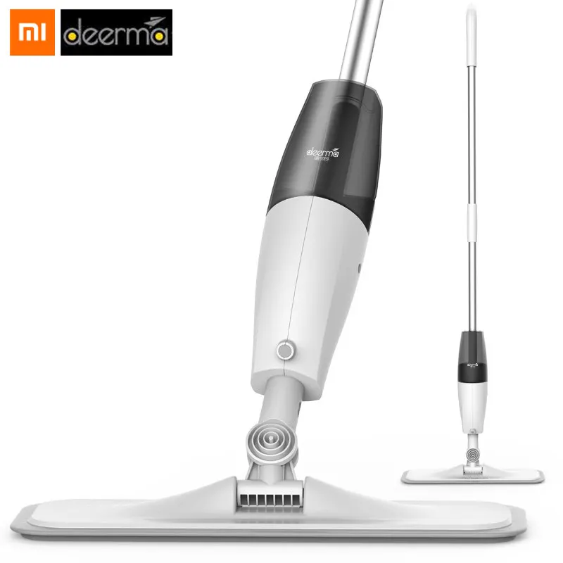 

Original Xiaomi Deerma Water Spraying Sweeper Mijia Floor Cleaner Carbon Fiber Dust Mops 360 Rotating Rod 350ml Tank Waxing Mop