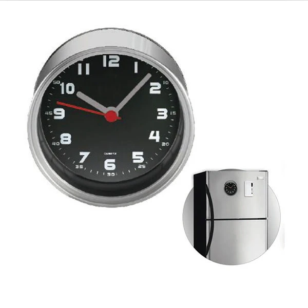 

By ePacket Digital Metal Black Table Clocks Desktop Tin Analog Round Clocks Fridge Magnet Wall Clocks